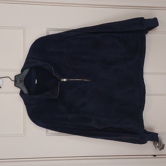 Old Navy Cropped Sherpa Half-Zip Sweatshirt - Picture 1 of 11